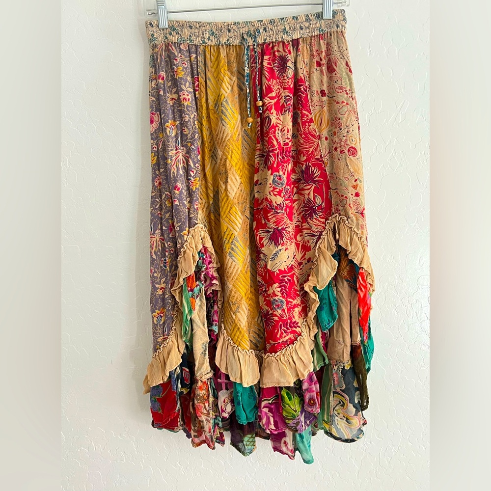 Young Threads Boho Ruffled Viscose Patchwork Asym… - image 5